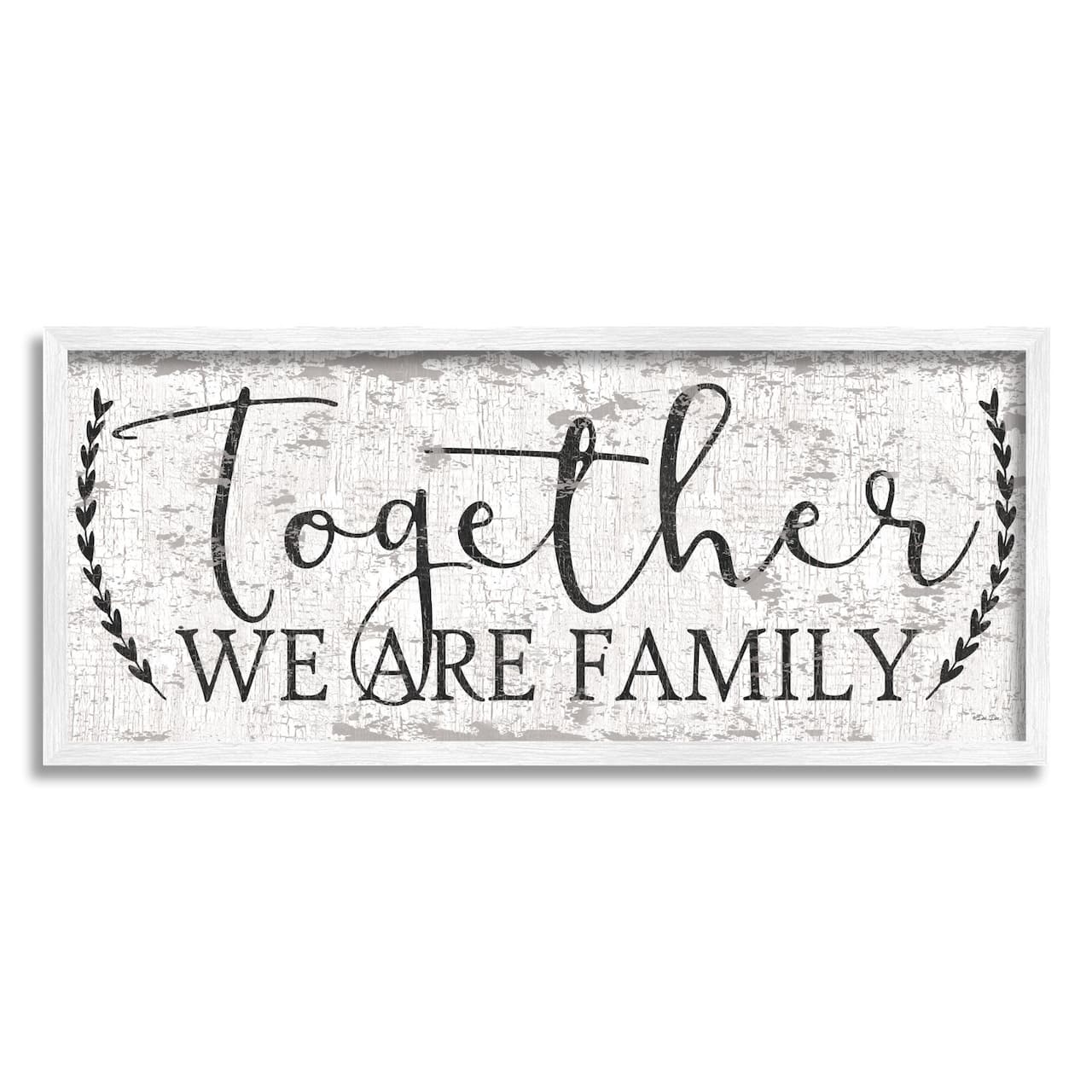 Stupell Industries Country Distressed Together We Are A Family Quote Framed Wall Art
